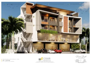 Contemporary mixed-use commercial and residential building design by Classik Architects